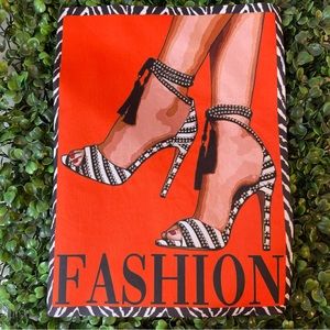 Red/ Black Iron On Sheet with Rhinestones